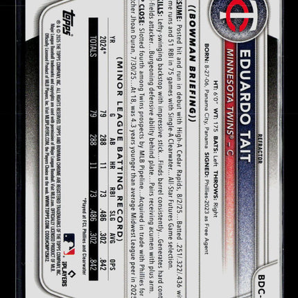 2025 Bowman Draft Chrome Eduardo Tait #BDC-39 Refractor