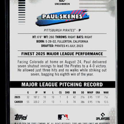 2026 Topps Finest Paul Skenes #110
