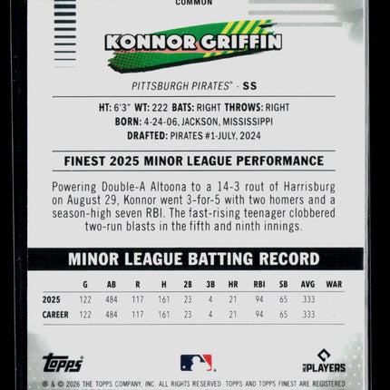 2026 Topps Finest Konnor Griffin #6 RC