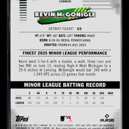 2026 Topps Finest Kevin McGonigle #74 RC