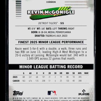 2026 Topps Finest Kevin McGonigle #74 RC