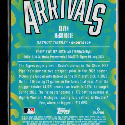 2026 Topps Finest Arrivals Kevin McGonigle #A-23 RC