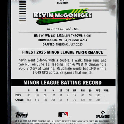 2026 Topps Finest Kevin McGonigle #74 RC