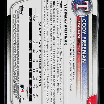2025 Bowman Cody Freeman #BP-112 Green 111/399