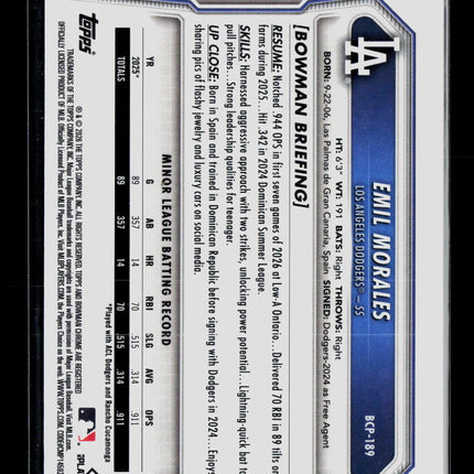 2026 Bowman Chrome Emil Morales #BCP-189 Mega Box Tessractor