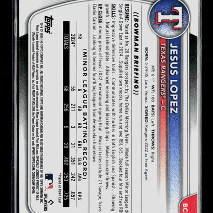 2025 Bowman Chrome Jesus Lopez #BCP-88 Mega Box Refractor