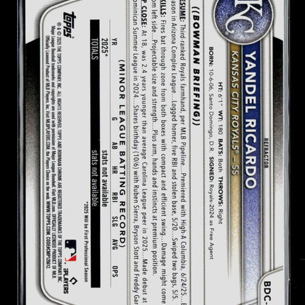 2025 Bowman Chrome Yandel Ricardo #BDC-31 Refractor