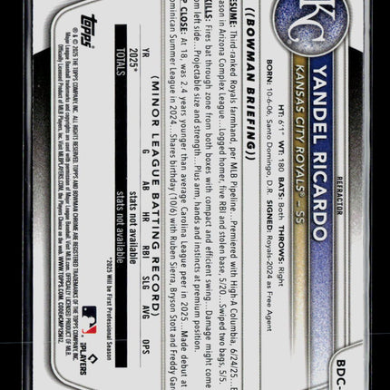2025 Bowman Chrome Yandel Ricardo #BDC-31 Refractor