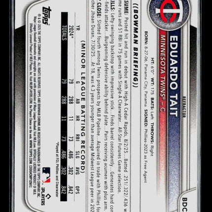 2025 Bowman Draft Chrome Eduardo Tait #BDC-39 Refractor