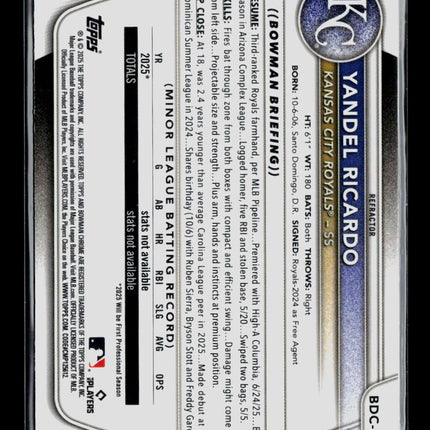 2025 Bowman Chrome Yandel Ricardo #BDC-31 Refractor