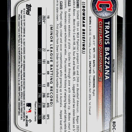 2025 Bowman Chrome Travis Bazzana #BDC-49 Refractor