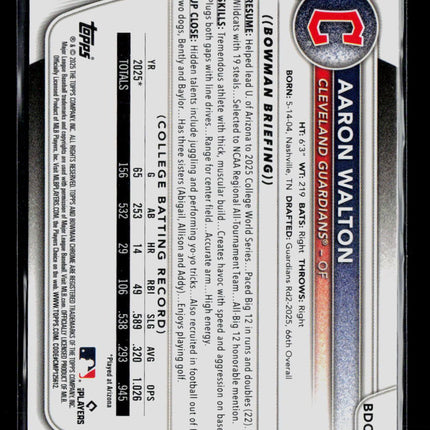 2025 Bowman Draft Chrome Aaron Walton #BDC-134 Mojo Refractor