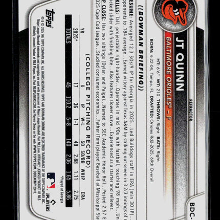 2025 Bowman Chrome JT Quinn #BDC-85 Refractor