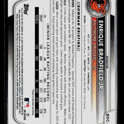 2025 Bowman Chrome Enrique Bradfield Jr. #BDC-198 Refractor