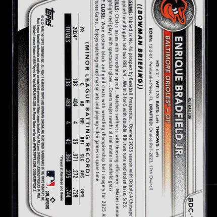 2025 Bowman Chrome Enrique Bradfield Jr. #BDC-198 Refractor