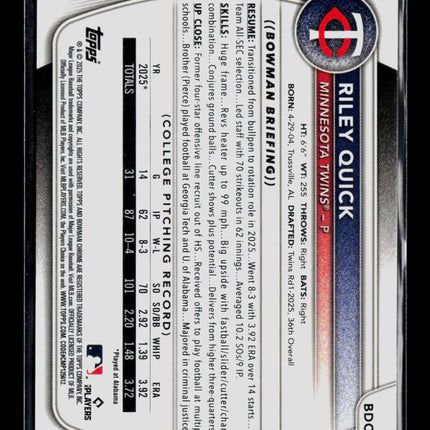2025 Bowman Chrome Riley Quick #BDC-23