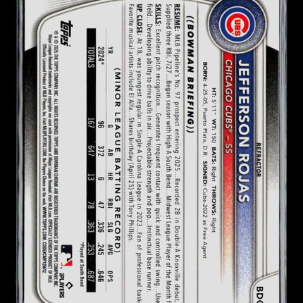 2024 Bowman Chrome Jefferson Rojas #BDC-75 Refractor