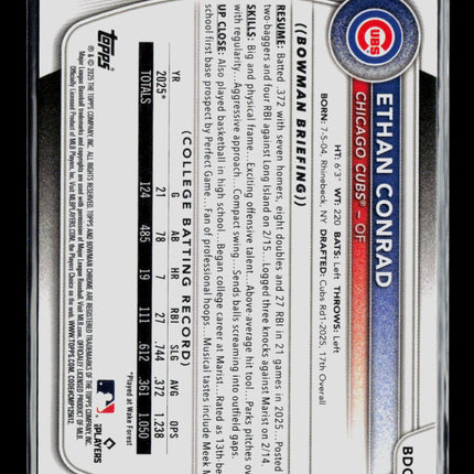 2025 Bowman Draft Chrome Ethan Conrad #BDC-17