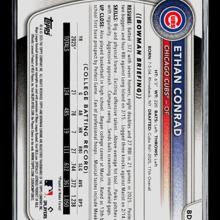 2025 Bowman Draft Chrome Ethan Conrad #BDC-17