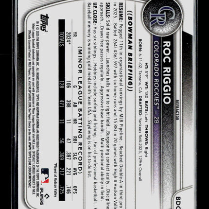 2025 Bowman Chrome Roc Riggio #BDC-19 Refractor