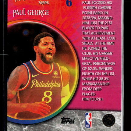 2026 Topps Chrome Fortune 15 Paul George #F15-9 078/199