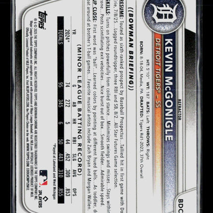 2025 Bowman Chrome Kevin McGonigle #BDC-59 Refractor