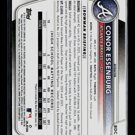 2025 Bowman Draft Chrome Conor Essenburg #BDC-124 Refractor