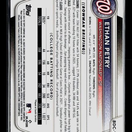 2025 Bowman Chrome Ethan Petry #BDC-151 Mojo Refractor