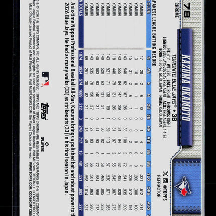 2026 Topps Chrome Kazuma Okamoto #78 Refractor RC