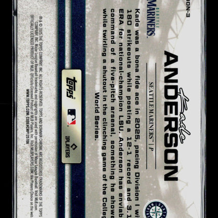 2025 Bowman Chrome Draft Kade Anderson #BDN-3