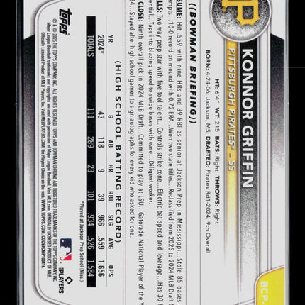 2025 Bowman Chrome Konnor Griffin #BCP-86 Orange Reptillian /25