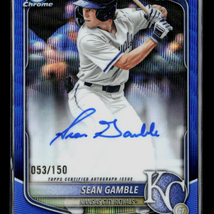 2025 Bowman Chrome Sean Gamble #CPA-SG Blue Wave 053/150 Auto