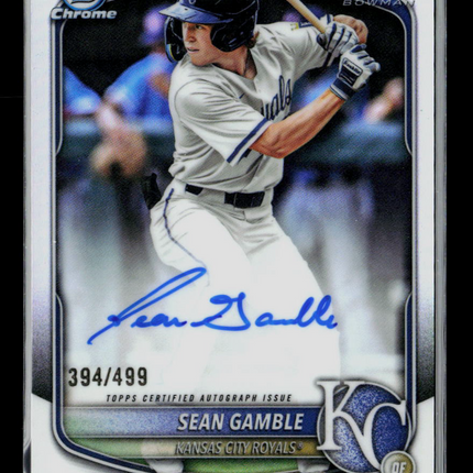 2025 Bowman Chrome Sean Gamble #CPA-SG Refractor 394/499 Auto