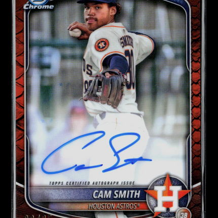 2025 Bowman Chrome Cam Smith #CPA-CSM Orange Shimmer Refractor 09/25 Auto