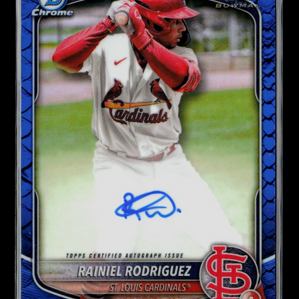 2025 Bowman Chrome Rainiel Rodriguez #CPA-RR Blue Reptillian 008/150 Auto