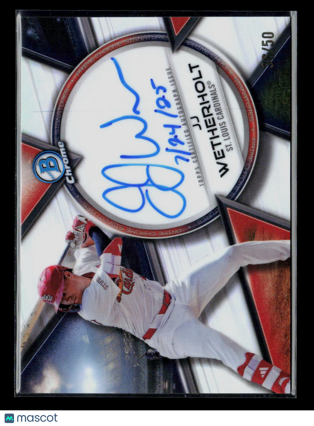 2025 Bowman Chrome Prime Chrome Signatures JJ Wetherholt #PCS-JW 36/50 Auto