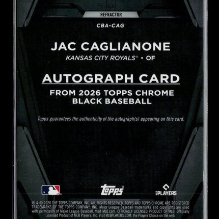 2026 Topps Chrome Black Jac Caglianone #CBA-CAG 176/199 RC Auto