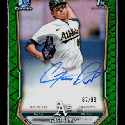 2026 Bowman Chrome Gage Jump #CPA-GJ Green 87/99 Auto