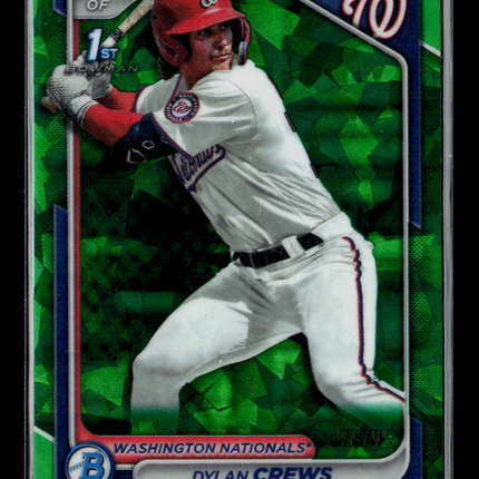 2024 Bowman Chrome Dylan Crews #BCP-23 Green Sapphire 96/99