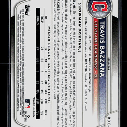 2025 Bowman Chrome Travis Bazzana #BDC-49 Refractor