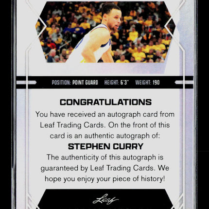 2022 Leaf Stephen Curry #BA-SC1 Auto