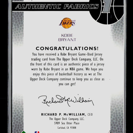 2003 Upper Deck SP Game Used Kobe Bryant #KB-J Game-Used Jersey