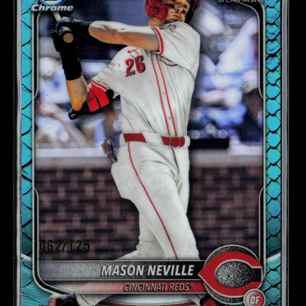 2025 Bowman Draft Chrome Mason Neville #BDC-109 Aqua Reptilian Refractor 062/125