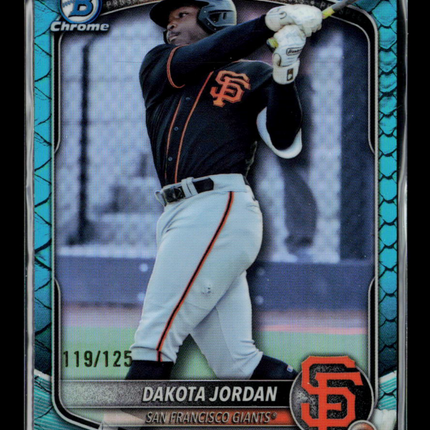 2025 Bowman Draft Chrome Dakota Jordan #BDC-139 Aqua Lava Refractor 119/125