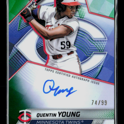 2025 Bowman's Best Baseball Quentin Young #B25-QY Green Refractor 74/99 Auto
