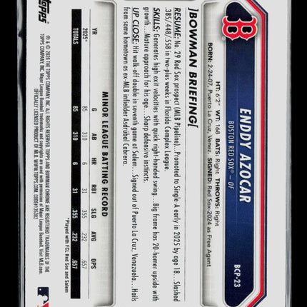 2026 Bowman Chrome Enddy Azocar #BCP-23 X Fractor