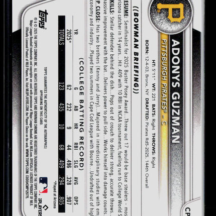 2025 Bowman Chrome Adonys Guzman #CPA-AG Auto