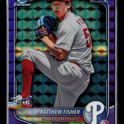2025 Bowman Draft Chrome Matthew Fisher #BDC-106 Purple Refractor 001/250