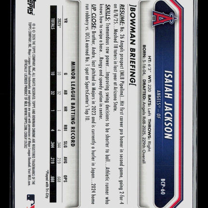 2026 Bowman Chrome Isaiah Jackson #BCP-60 Fuchsia 030/199