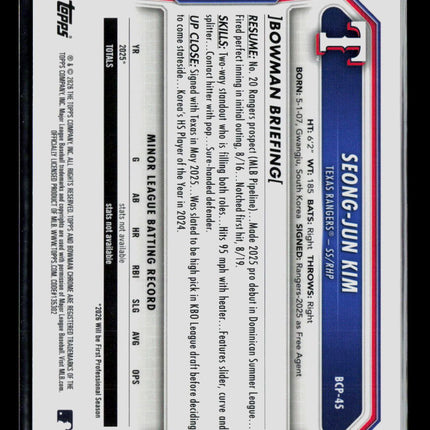 2026 Bowman Chrome Seong-Jun Kim #BCP-45